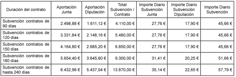 Cuantía de la subvención - Línea 1